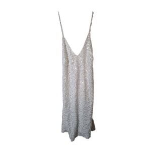 Lulus White Backless Sequin Mini Dress Size S Cocktail Dress